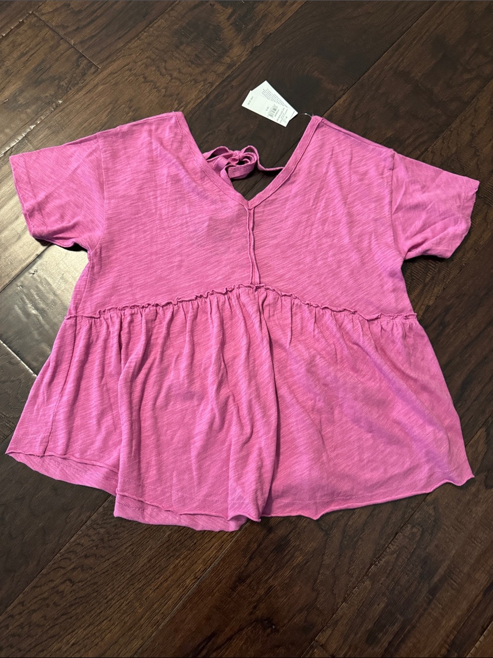American Eagle -Girls' Short Sleeve Peplum Top - Pink